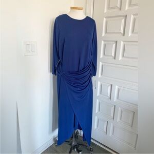 NWT Donna Morgan Navy Blue Midi Dress 3/4 Sleeve Size 14W